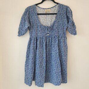 Denim & Supply Ralph Lauren Blue Ditsy Floral Peasant Dress Bohemian Women's S